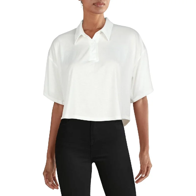 Women's Polo Shirts with Button Detail -Kingston Grey Womens Juniors Cropped Collared Polo Top Women's Polo Shirts with Button Detail -Kingston Grey Womens Juniors Cropped Collared Polo Top