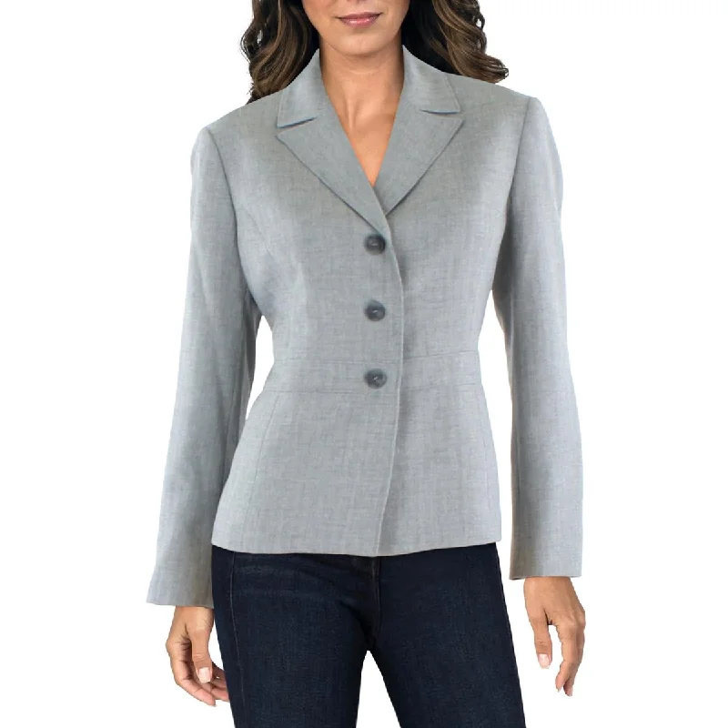 Women's Zip-up Blazers -Le Suit Womens Woven Seamed Suit Jacket