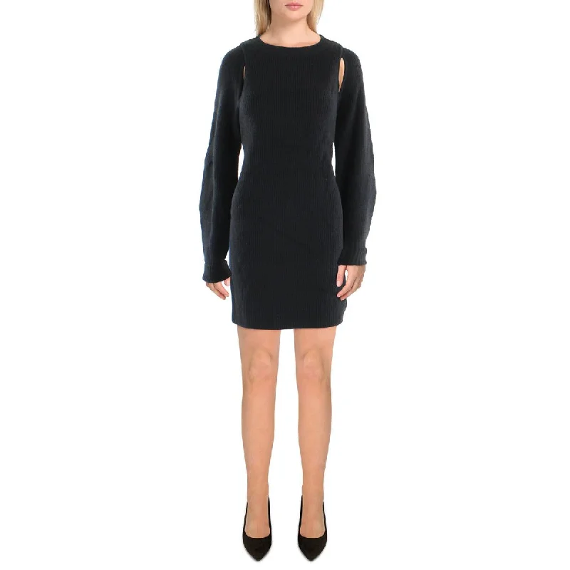 Women's Sweaterdress with Open Shoulder -Moon River Womens Cut-Out Mini Sweaterdress Women's Sweaterdress with Open Shoulder -Moon River Womens Cut-Out Mini Sweaterdress