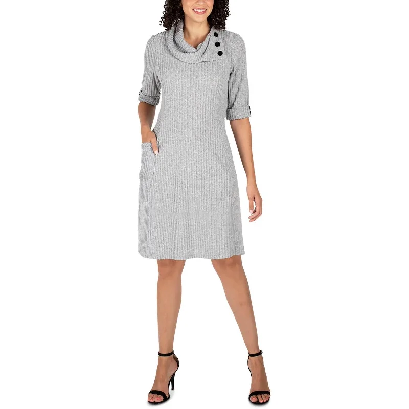 Women's Sweaterdress for Layering in Winter -Signature By Robbie Bee Womens Cowl Knee-Length Sweaterdress Women's Sweaterdress for Layering in Winter -Signature By Robbie Bee Womens Cowl Knee-Length Sweaterdress