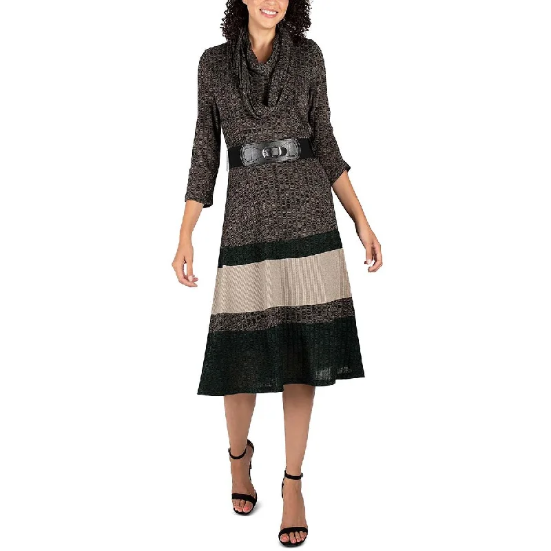 Women's Sweaterdress with Button Detailing -Signature By Robbie Bee Womens Marled Midi Sweaterdress Women's Sweaterdress with Button Detailing -Signature By Robbie Bee Womens Marled Midi Sweaterdress
