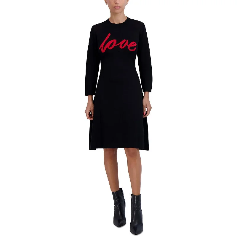 Women's Sweaterdress with Cropped Fit -Signature By Robbie Bee Womens Petites Causal Graphic Sweaterdress Women's Sweaterdress with Cropped Fit -Signature By Robbie Bee Womens Petites Causal Graphic Sweaterdress