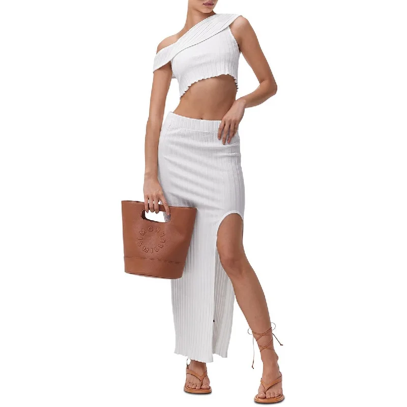 Women's Elegant Tank Tops with Fine Details -Simon Miller Womens Shutter Pleat Asymmetric Tank Top