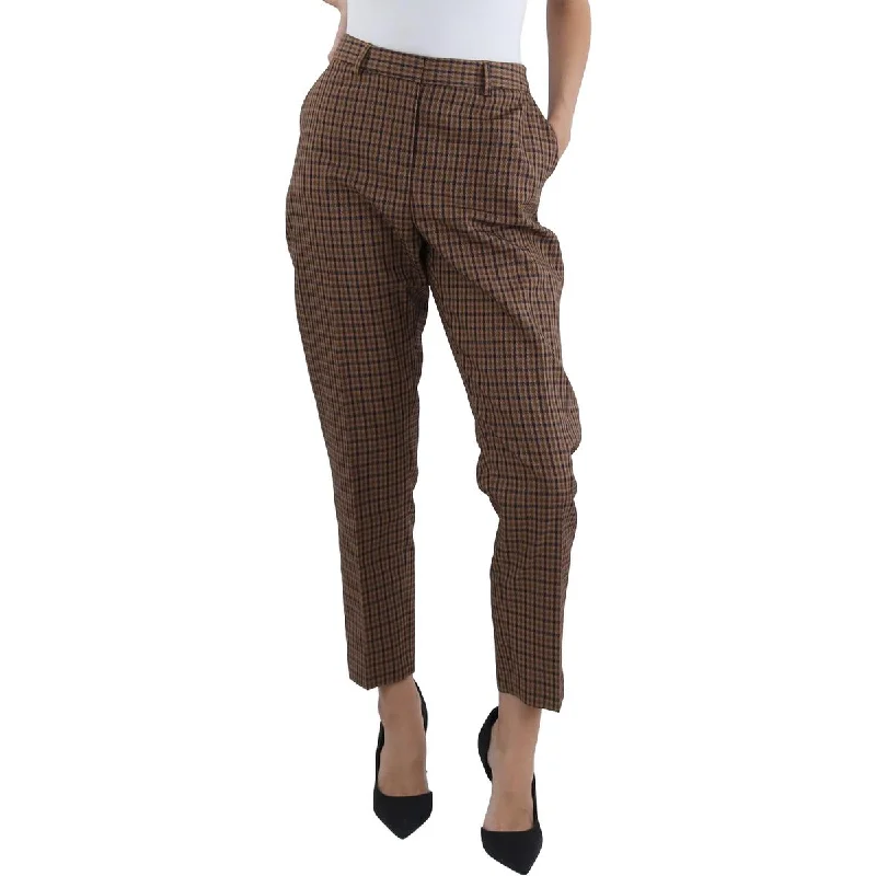Women's Belted Suit Pants-Tahari ASL Womens Woven Plaid Dress Pants