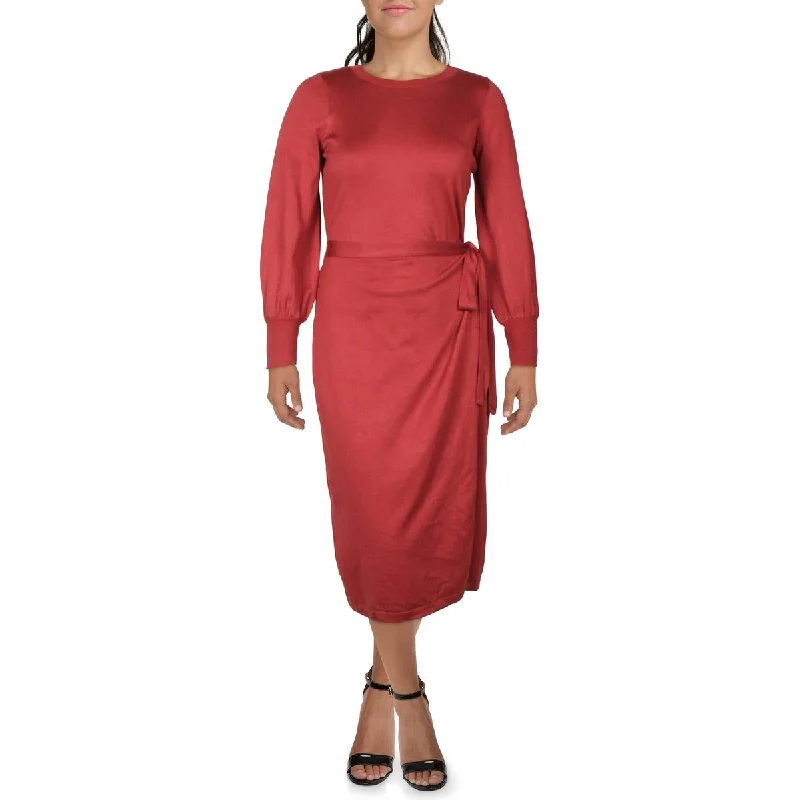 Women's Sweaterdress with Cozy Fleece Lining -Taylor Womens Crew Neck Ribbed Trim Sweaterdress Women's Sweaterdress with Cozy Fleece Lining -Taylor Womens Crew Neck Ribbed Trim Sweaterdress