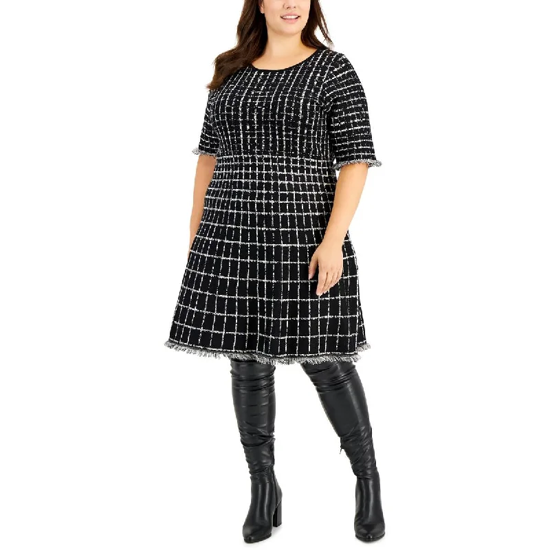 Women's Sweaterdress with Horizontal Stripes -Taylor Womens Plus Pattern Knee-Length Sweaterdress Women's Sweaterdress with Horizontal Stripes -Taylor Womens Plus Pattern Knee-Length Sweaterdress