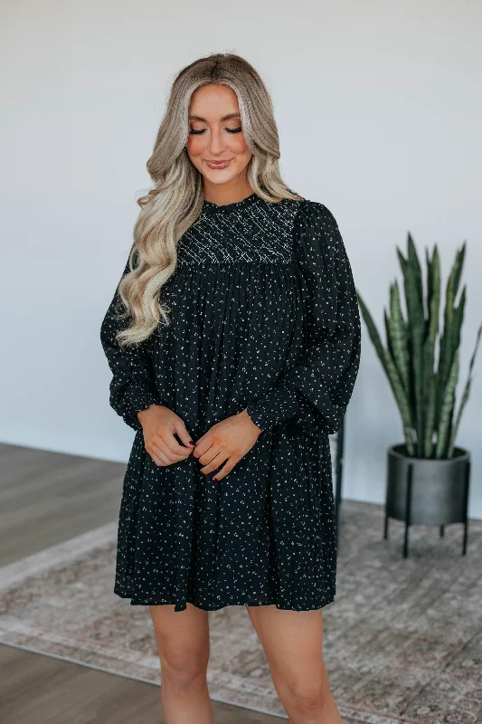 Doll Dress with Floral Detailing -Cameliah Babydoll Dress