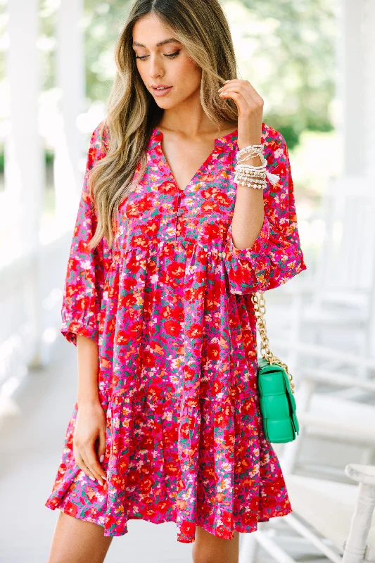Doll Dress for American Girl -Can't Be Outdone Fuchsia Pink Ditsy Floral Babydoll Dress Doll Dress for American Girl -Can't Be Outdone Fuchsia Pink Ditsy Floral Babydoll Dress