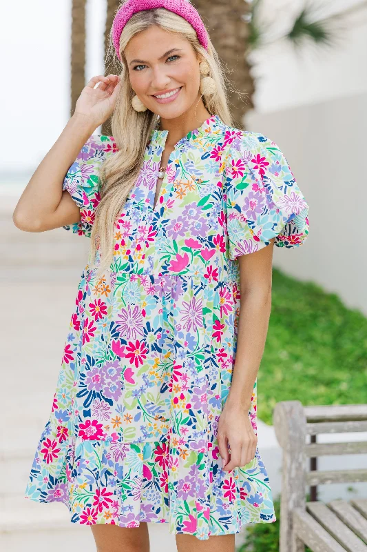 Doll Dress with Pleats -Created Joy Fuchsia Floral Babydoll Dress