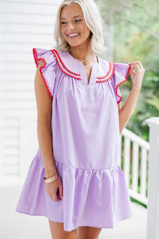 Doll Dress for Pre-Teen Dolls -Dreaming Of The Days Lilac Purple Babydoll Dress
