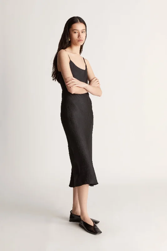 Chic Silk Slip Dress -Women's Red Slip Dress with Lace Back -Eden Slip Dress