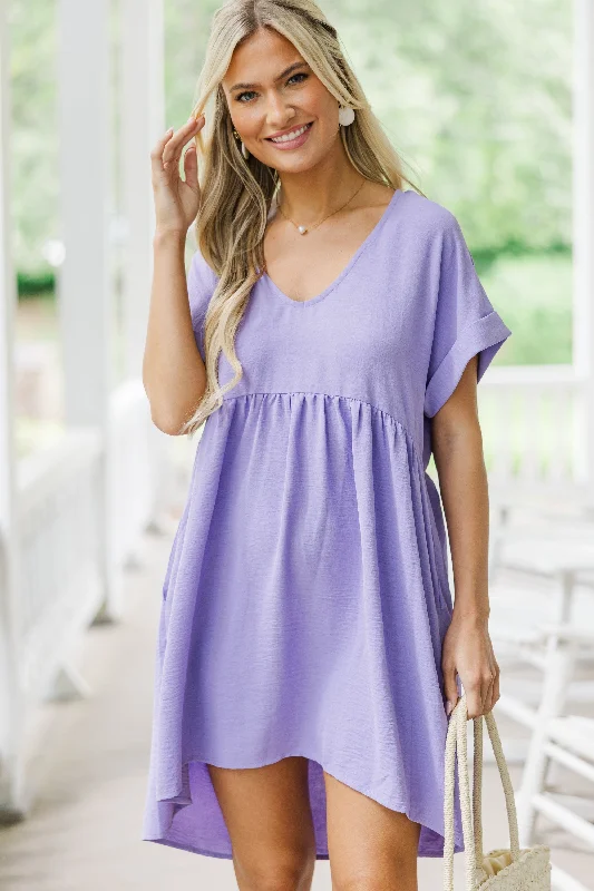 Doll Dress with Sparkle -Full Of Joy Lavender Purple Babydoll Dress