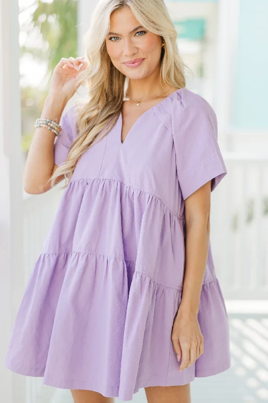 Doll Dress with Animals -It Could Be You Lavender Purple Babydoll Dress