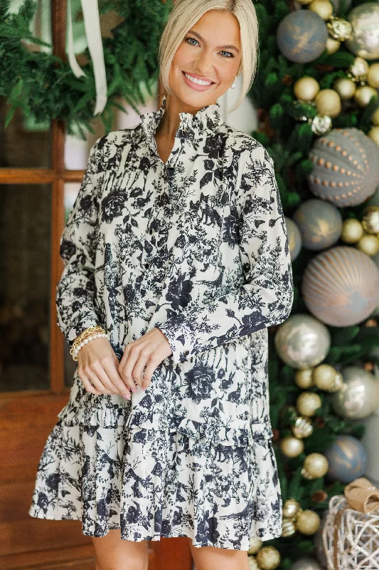 Doll Dress for Play Dolls -Looking For You Black Toile Babydoll Dress