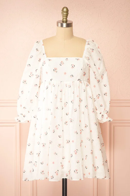 Doll Dress for Collectors -Melera | Short Floral Babydoll Dress