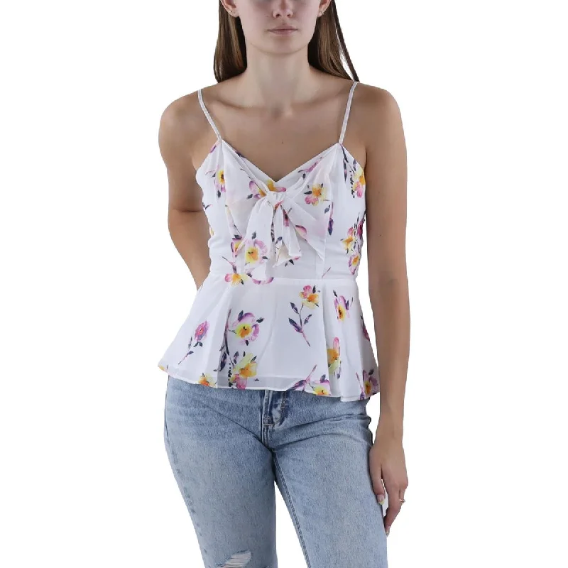 Women's Soft Tank Tops for Work and Play -Parker Womens   Chiffon Tie Front Shell