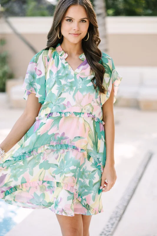 Doll Dress for 13-inch Dolls -Perfectly You Green Floral Babydoll Dress
