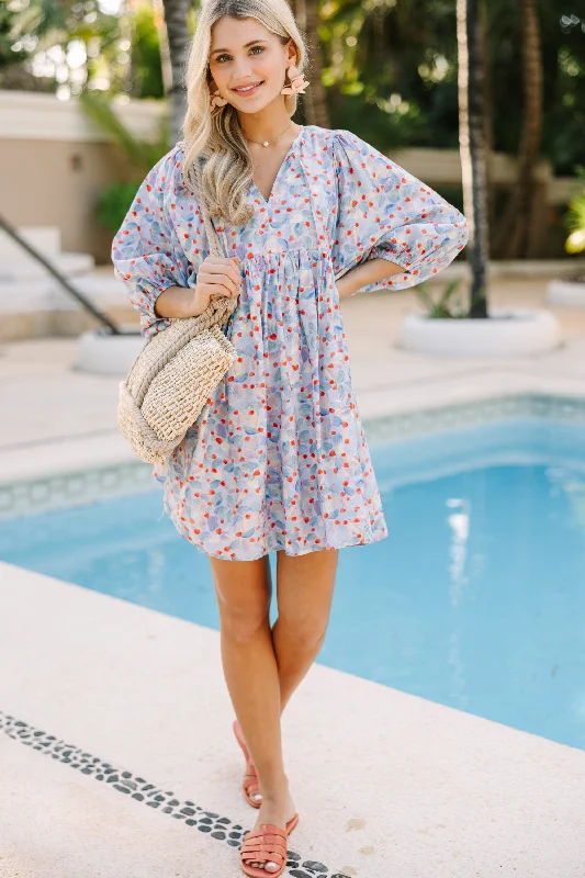 Doll Dress for Fashion Play -Tell It All Light Blue Floral Babydoll Dress