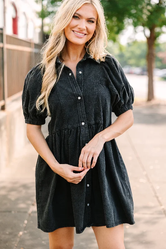 Doll Dress for Fashion Dolls -Well Known Black Denim Babydoll Dress