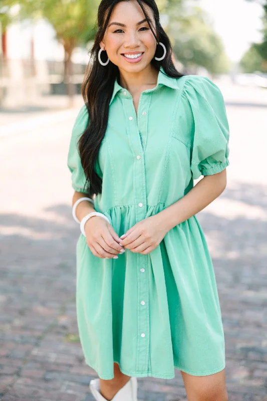 Doll Dress for Rag Dolls -Well Known Green Denim Babydoll Dress