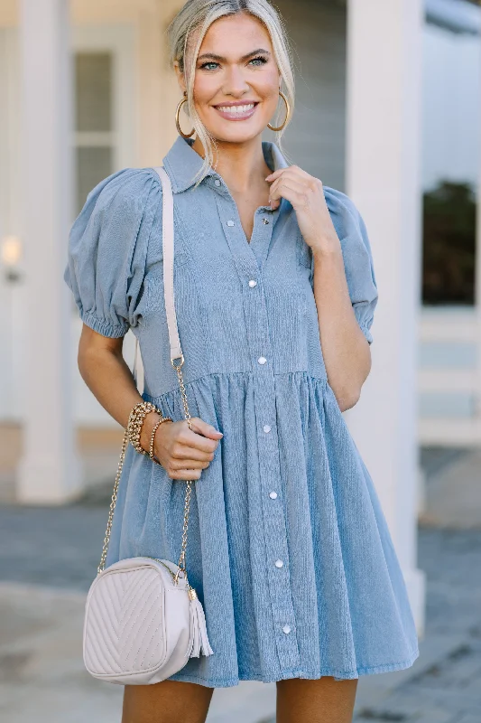 Doll Dress for Baby Alive -Well Known Light Blue Denim Babydoll Dress