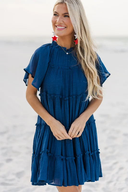 Doll Dress for Barbie -Where It All Begins Navy Blue Babydoll Dress