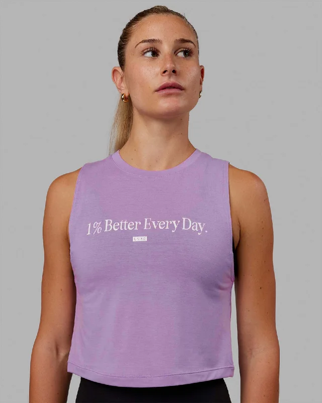 Women's Casual Tank Tops for Yoga -1% Better Training Tank - Lilac-White