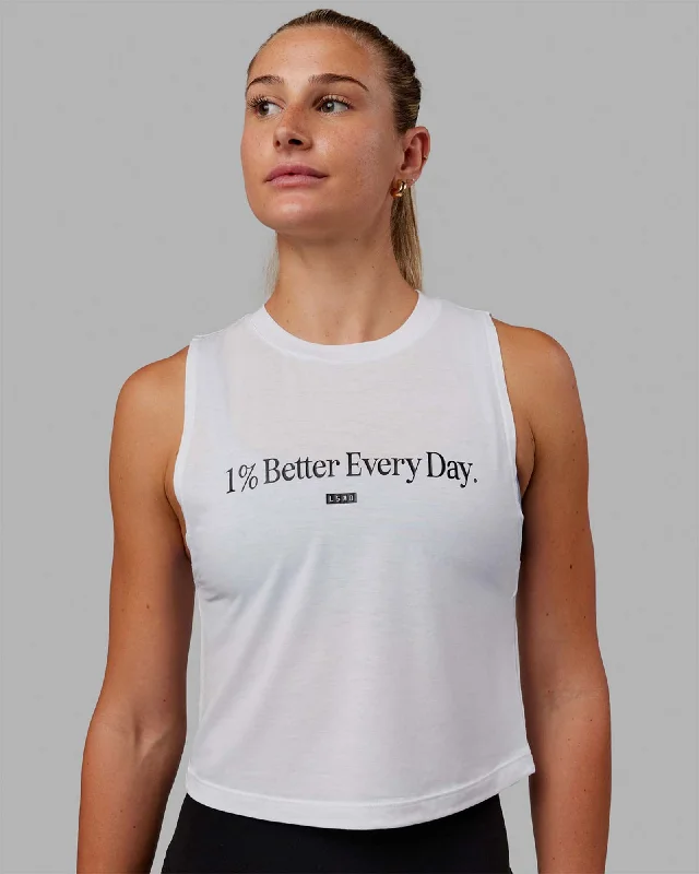 Women's Colorful Tank Tops -1% Better Training Tank - White-Black