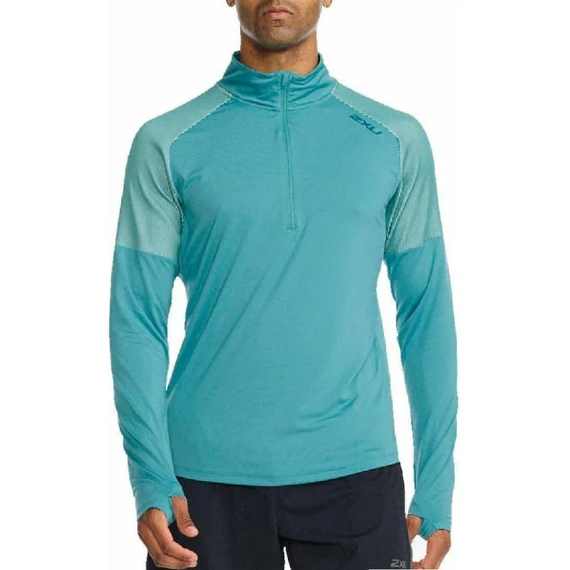 Women's Casual Fit Long Sleeve T-shirt -2XU Light Speed Half Zip Long Sleeve Mens Running Top - Blue Women's Casual Fit Long Sleeve T-shirt -2XU Light Speed Half Zip Long Sleeve Mens Running Top - Blue
