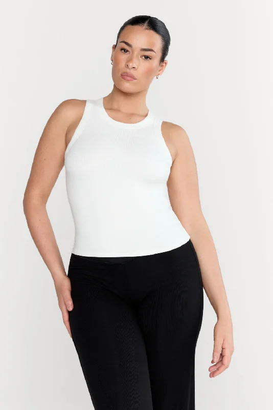 Women's Casual Tank Tops for Day Out -365 SCULPTING LOUNGE RACER TANK - COCONUT MILK Women's Casual Tank Tops for Day Out -365 SCULPTING LOUNGE RACER TANK - COCONUT MILK