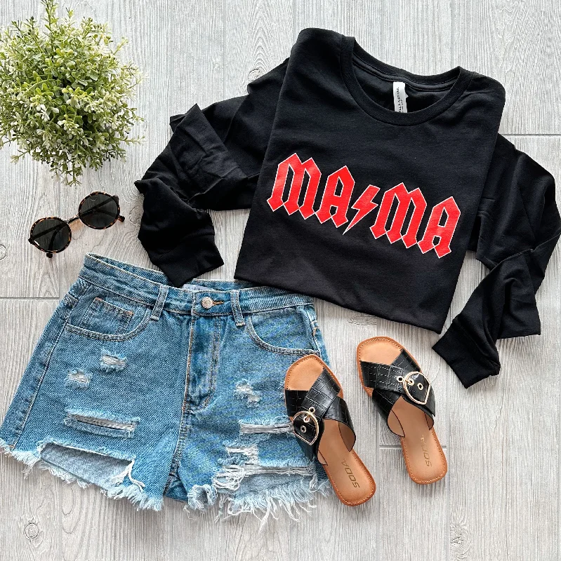 Women's Stretchy Long Sleeve T-shirt -AC/DC Mama • Long Sleeve