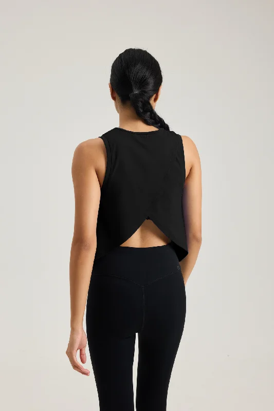 Women's Cami Tops for Sleepwear -Curve Tank in Black Sesame