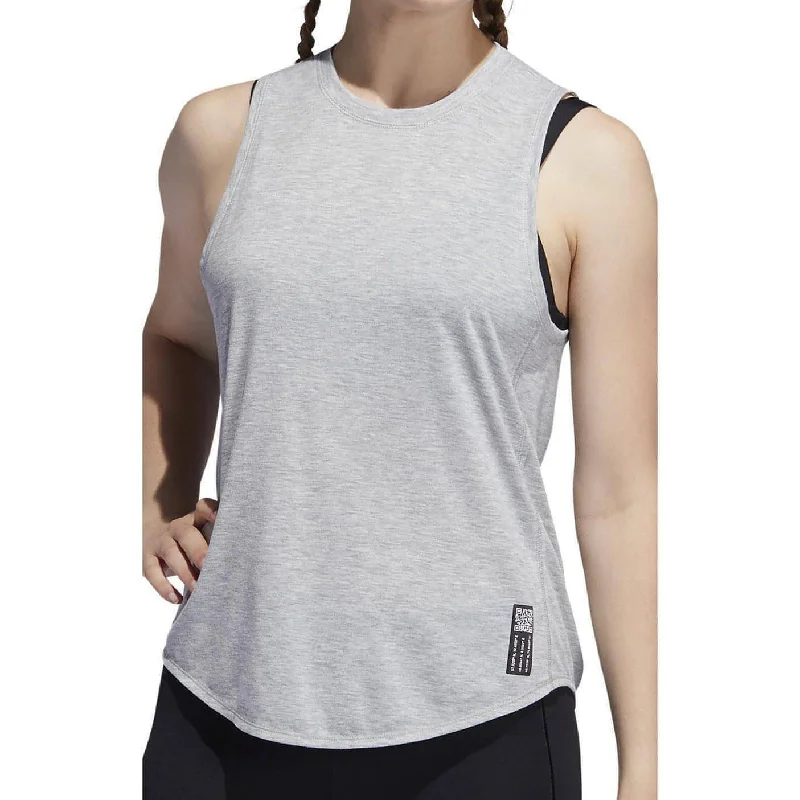 Women's Basic Sleeveless Tops -adidas Adapt To Chaos Womens Running Vest Tank Top - Grey