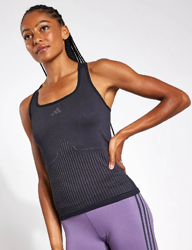 Women's Comfortable Camis for Home -AEROKNIT Tank Top - Black/Grey Six