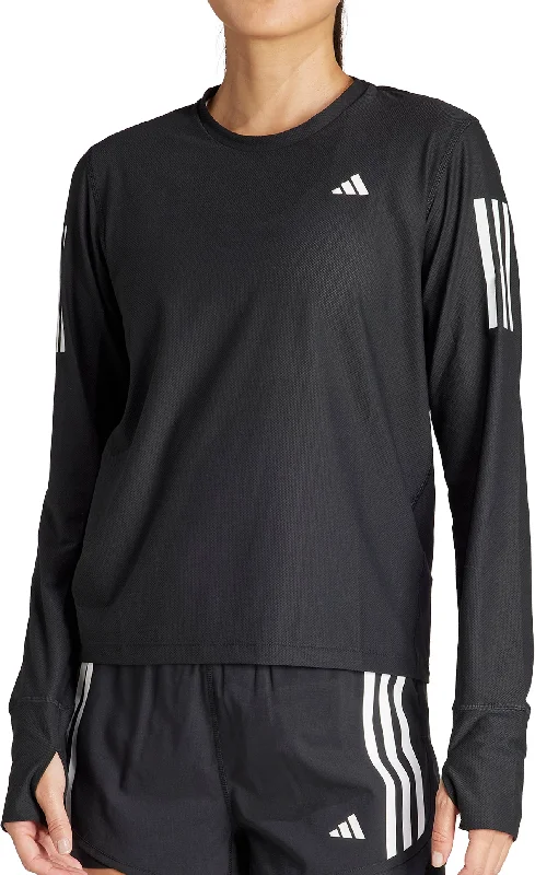 Women's Fashionable Long Sleeve T-shirt -adidas Own The Run Long Sleeve Womens Running Top - Black Women's Fashionable Long Sleeve T-shirt -adidas Own The Run Long Sleeve Womens Running Top - Black