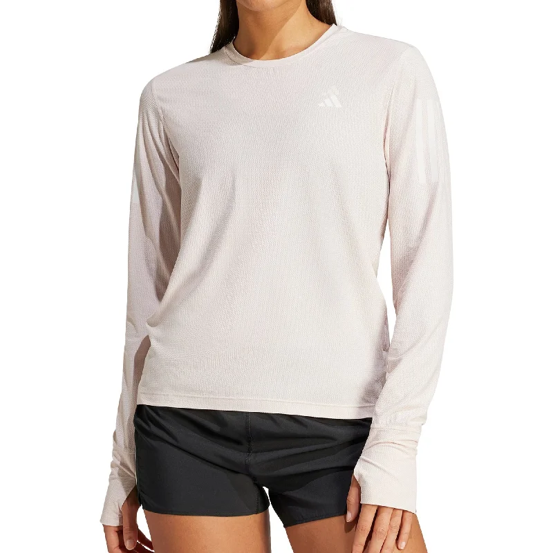 Women's Fashionable Long Sleeve Shirt for Summer -adidas Own The Run Long Sleeve Womens Running Top - Pink