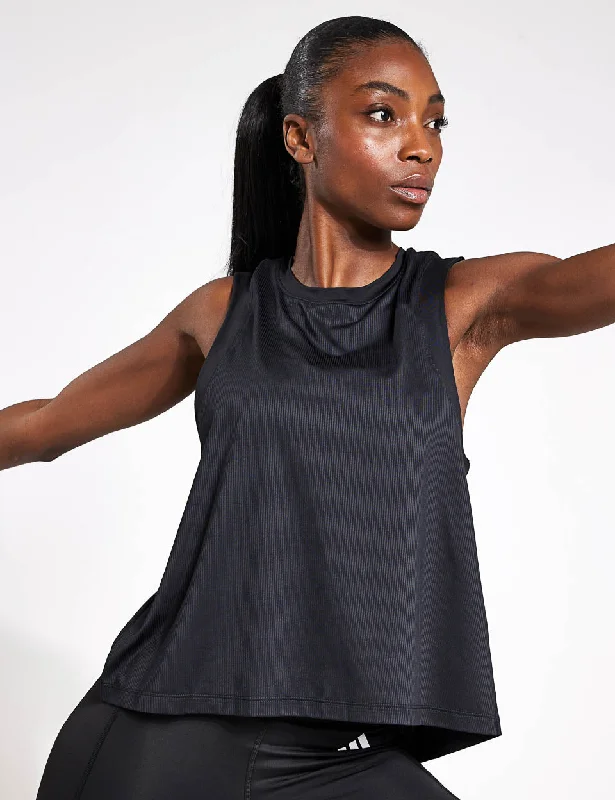 Women's Camis with Decorative Necklines -Studio Tank Top - Black/Grey Six