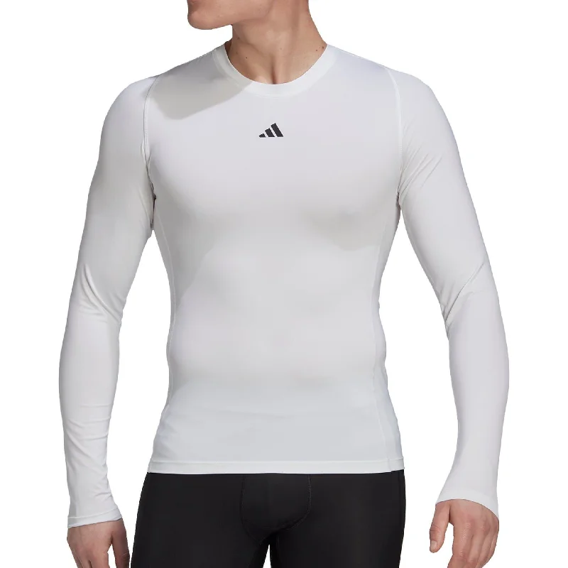 Women's Ribbed Long Sleeve T-shirt -adidas Tech Fit Long Sleeve Mens Training Top - White Women's Ribbed Long Sleeve T-shirt -adidas Tech Fit Long Sleeve Mens Training Top - White