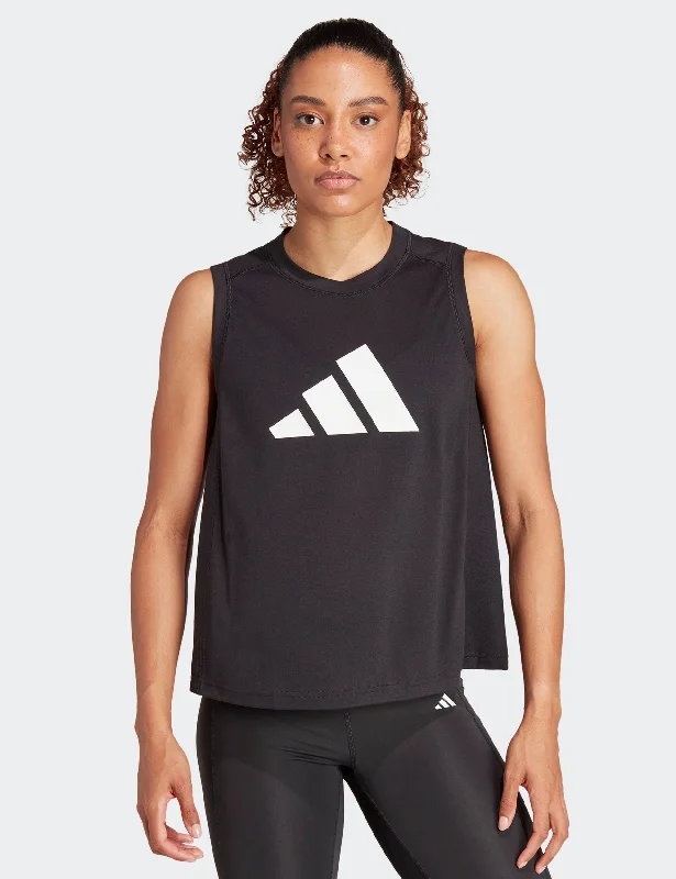Women's Cozy Camis for Cold Weather -Train Essentials Big Performance Logo Training Tank Top - Black