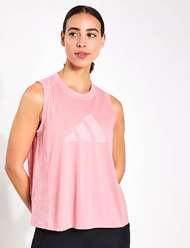 Women's Tank Tops for Spring Fashion -Train Essentials Big Performance Logo Training Tank Top - Semi Pink Spark/Pink Spark