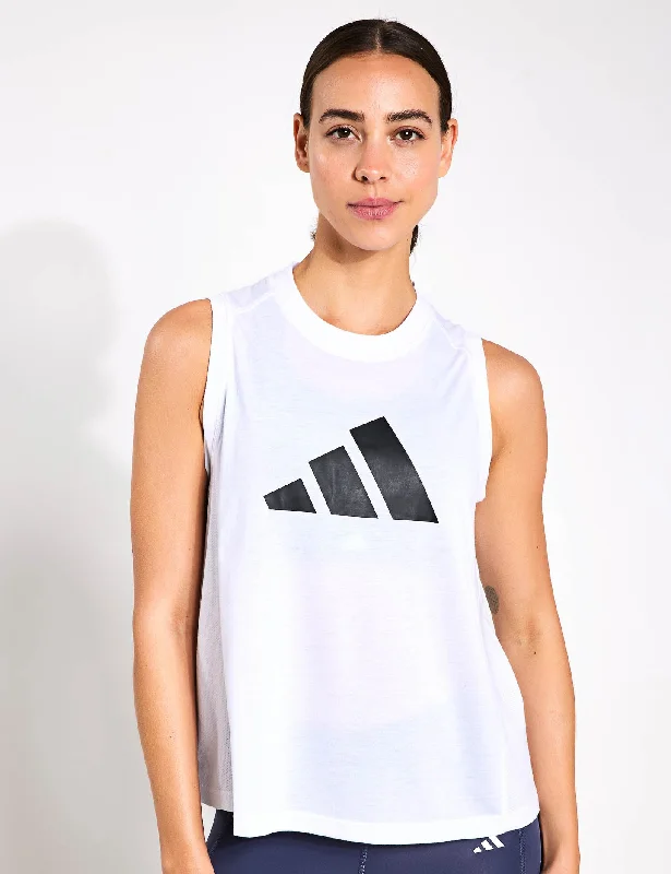 Women's Soft Cami Tanks for Home Wear -Train Essentials Big Performance Logo Training Tank Top - White/Black