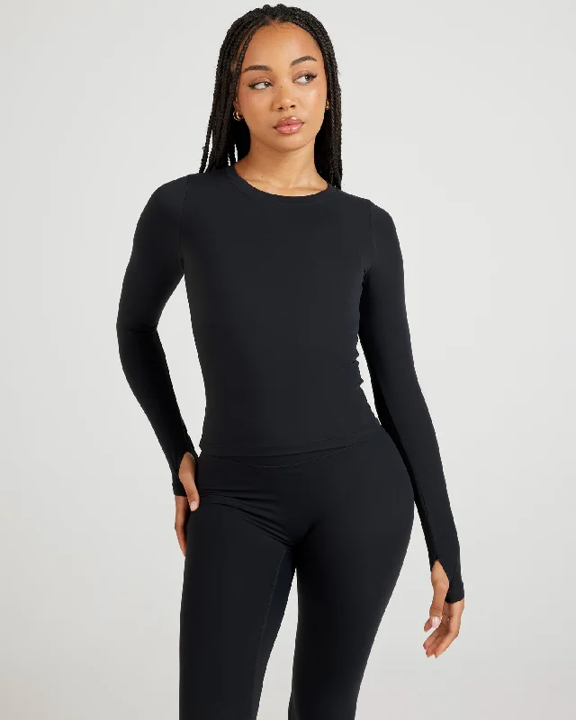 Women's Soft Touch Long Sleeve T-shirt -Airey Long Sleeve - Black