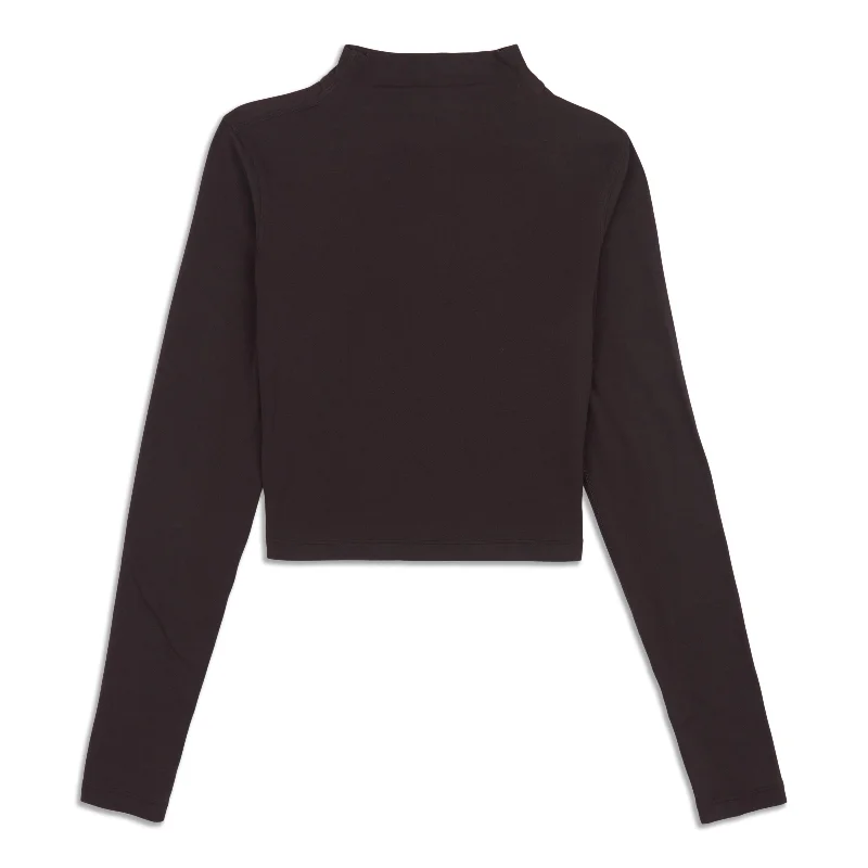 Women's Best Long Sleeve T-shirt for Travel -All Aligned Mock Neck Long Sleeve - Resale Women's Best Long Sleeve T-shirt for Travel -All Aligned Mock Neck Long Sleeve - Resale