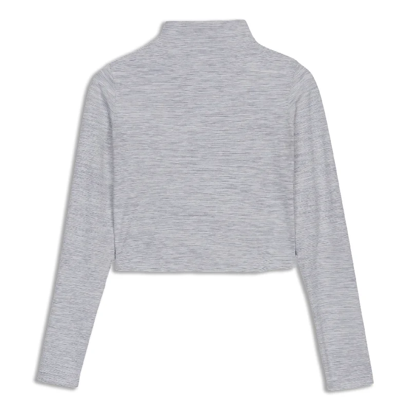 Women's Plus-size Long Sleeve T-shirt -All Aligned Mock Neck Long Sleeve - Resale