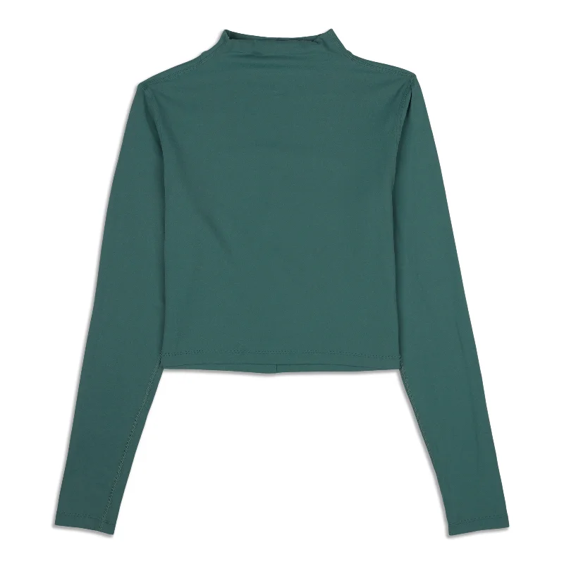 Women's Athletic Fit Long Sleeve T-shirt -All Aligned Mock Neck Long Sleeve Shirt - Resale