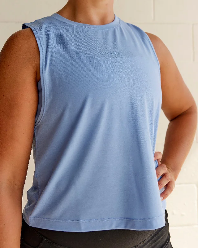 Women's Fitted Camisoles -AMRAP Tank - Arctic Blue