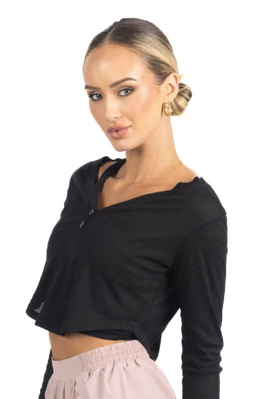 Women's Textured Long Sleeve Shirt for Comfort -Ashley Long Sleeve Breathable Top