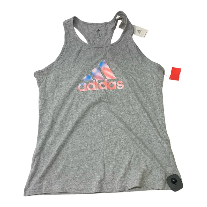 Women's Basic Camisoles for Summer -Athletic Tank Top By Adidas In Grey, Size: Xl