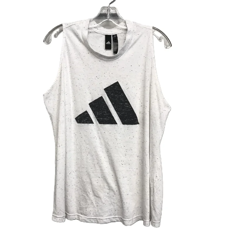 Women's Flowy Camis for Spring Days -Athletic Tank Top By Adidas In White, Size: 1x