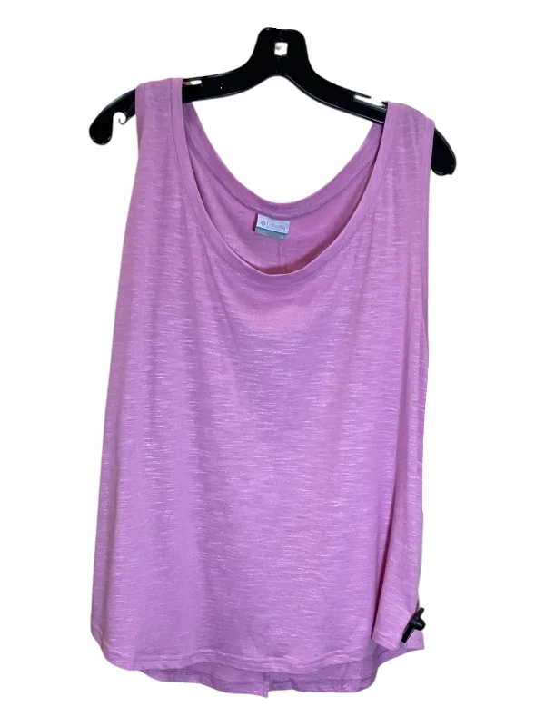Women's Tank Tops with Open-back Design -Athletic Tank Top By Columbia In Pink, Size: 3x Women's Tank Tops with Open-back Design -Athletic Tank Top By Columbia In Pink, Size: 3x